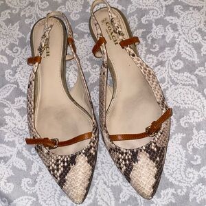 COPY - Coach snakeskin sling back flats 7.5